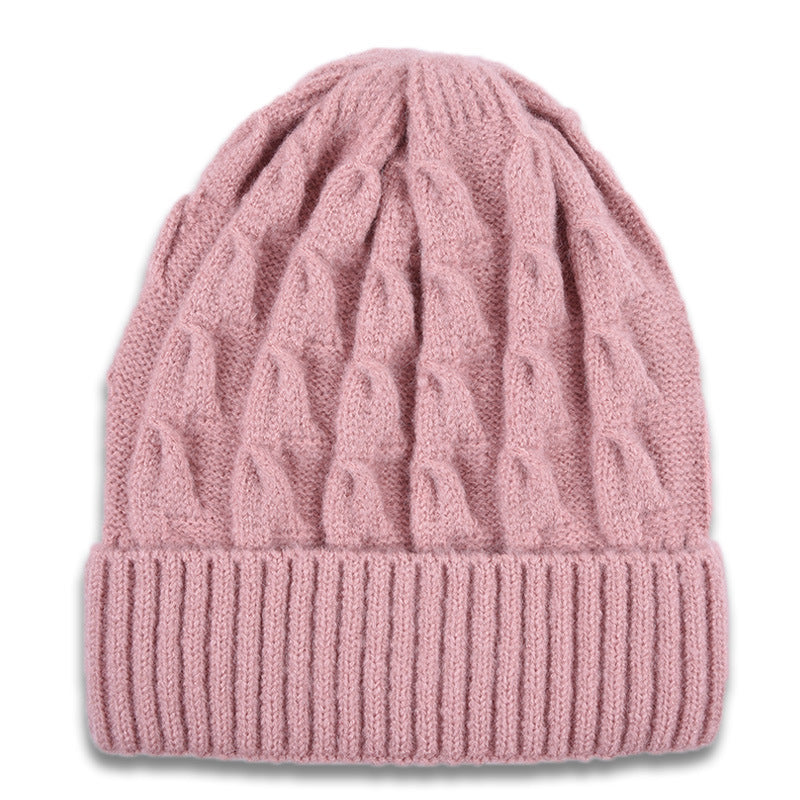 Autumn And WinterSolid Color Beanie  Set