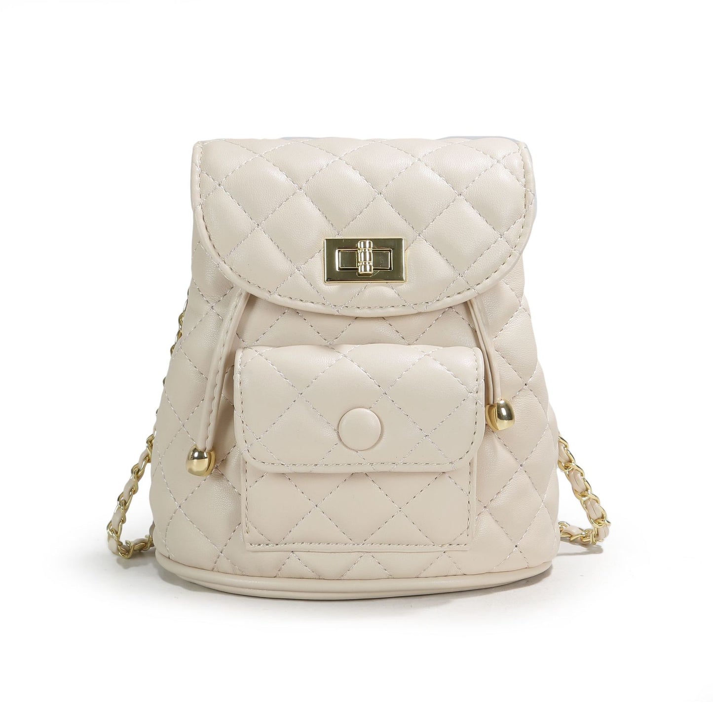 Textured Chain Multi-purpose Small Backpack Bag