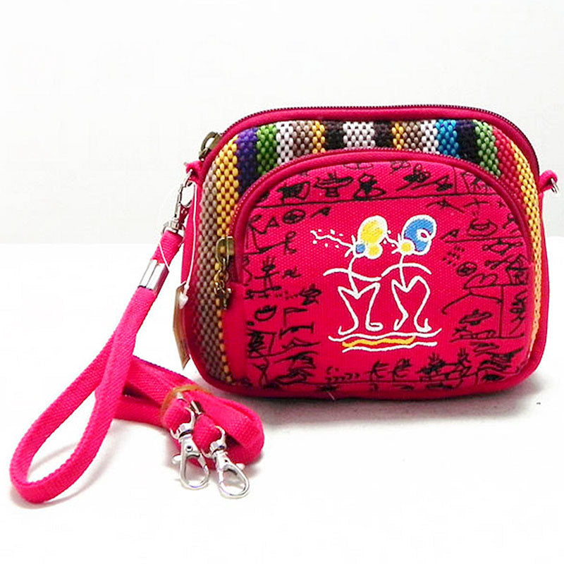 Multifunctional Fabric Printed Canvas Shoulder Crossbody Bag