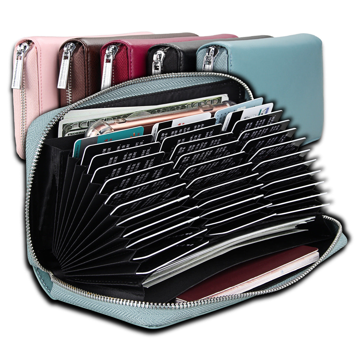 Organ Long Leather Card Holder Passport Holder