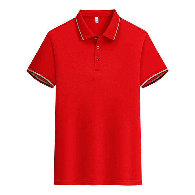 Men's And Women's Cotton Lace Lapel Summer Polo Shirt