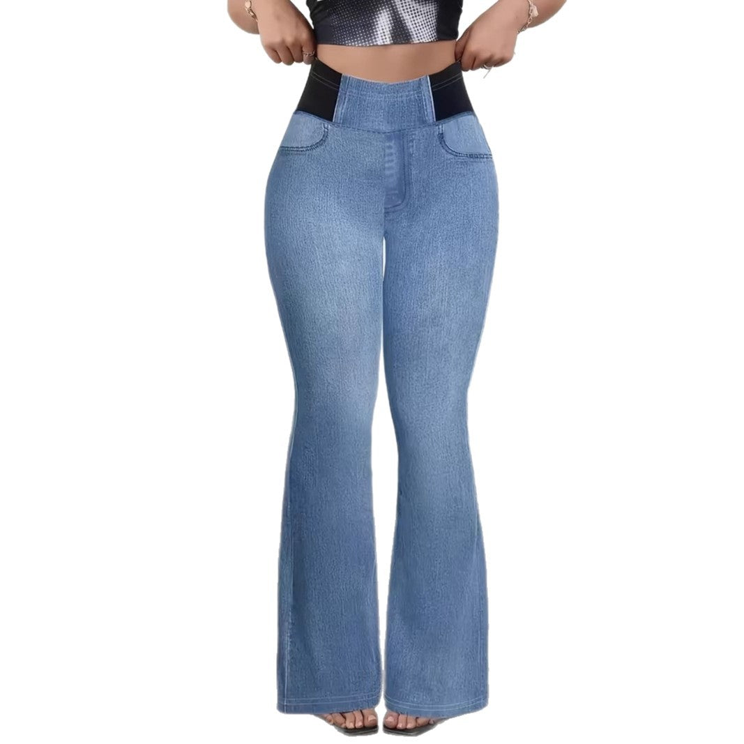 Womens Elastic Waist Slim-Fit Pants Womens Apparel