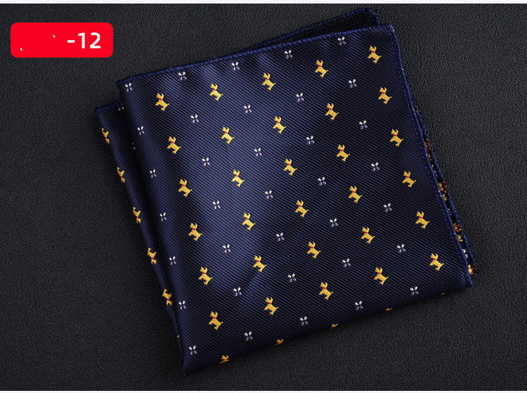Men's Textured Retro Embroidery Jacquard Square Scarf