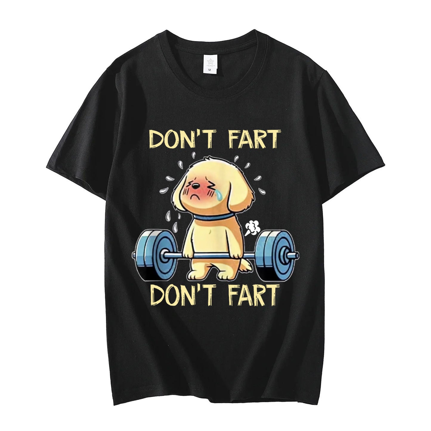 No Fart Funny Weightlifting Dog Pattern T-shirt Premium