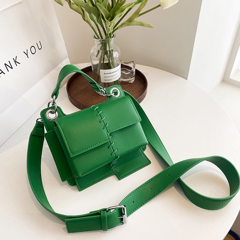 Ins Messenger Bag Fashionable Splicing Portable Small Square