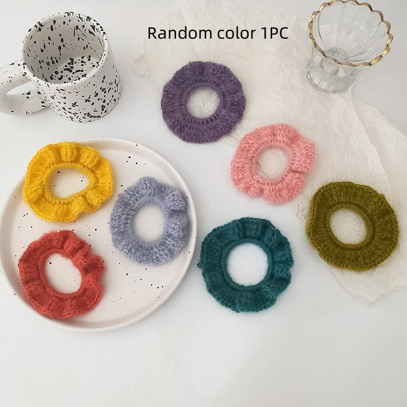 Irregular Embroidery Bellis Perennis Sweet Cotton And Linen Niche Female Hair Band Headscarf