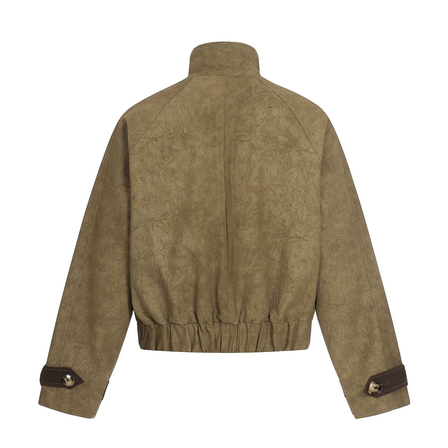 Retro Airplane-buckle Stand-up Collar Short Casual Jacket