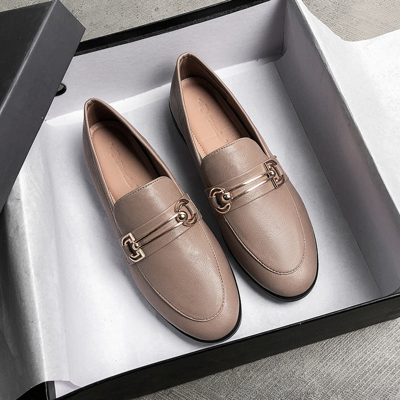 The New All-match One-step Flat Retro Single Shoes Large Size