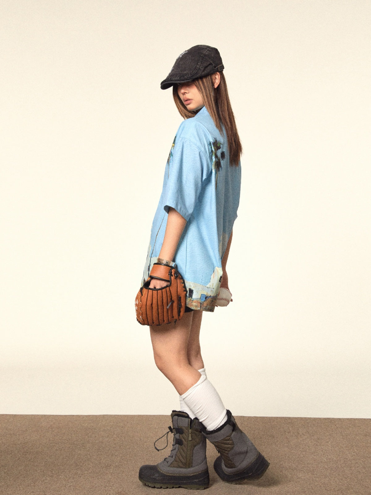 Island Print Short Sleeve Shirt American Street