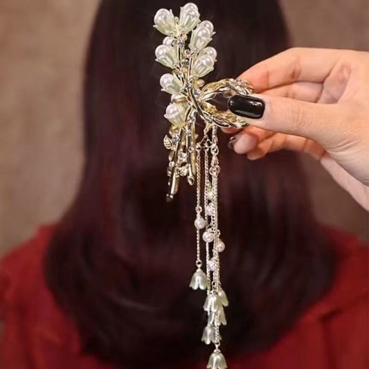 Copper Alloy Pearl-like Grip Clip In Summer