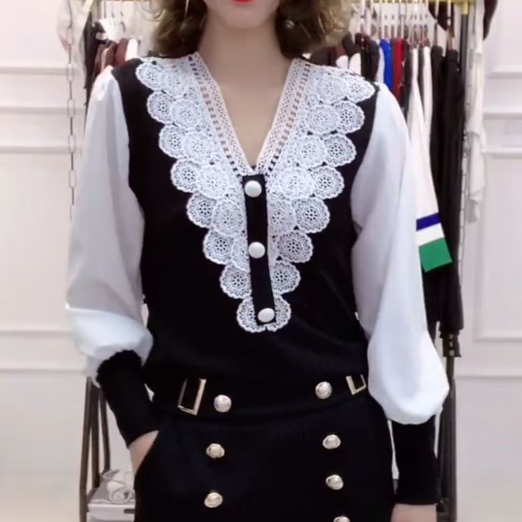 Fashion Lace Chiffon Small Shirt