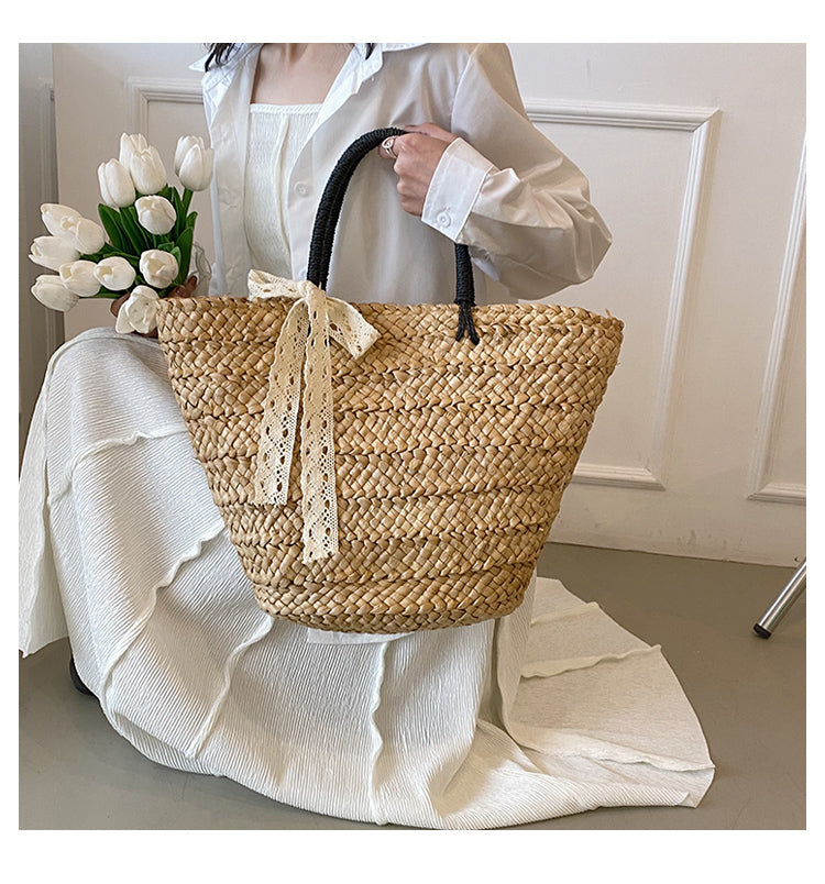 Women's Fashion Vegetable Basket Woven Shoulder Bag