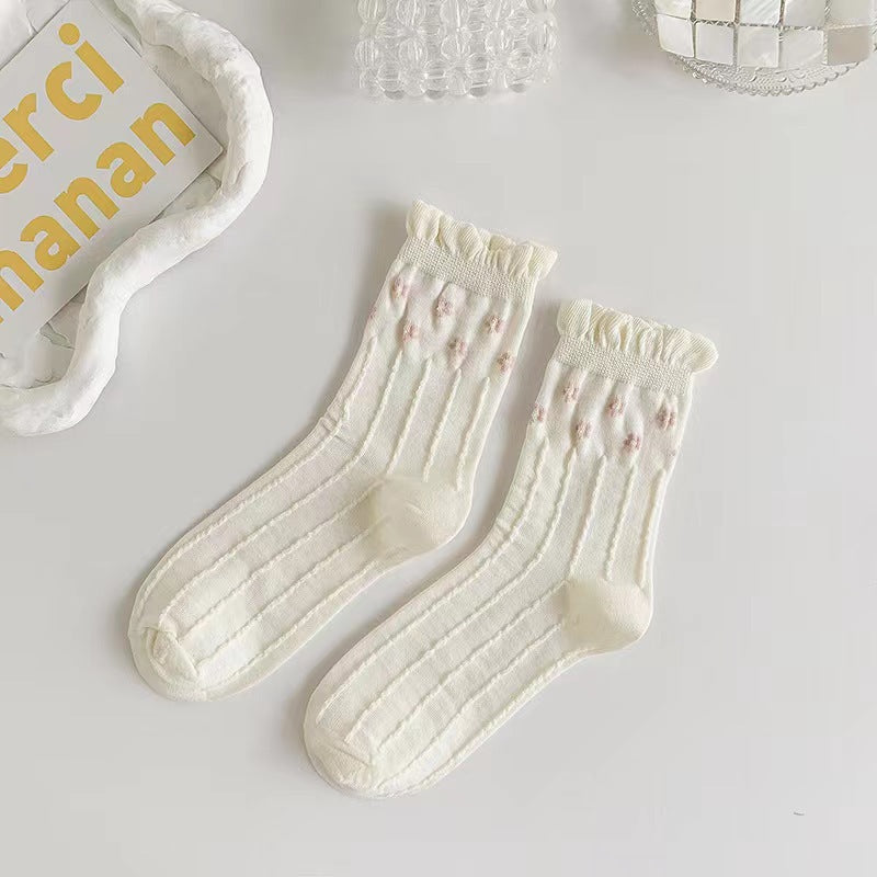 White Lace Fall Socks Ins