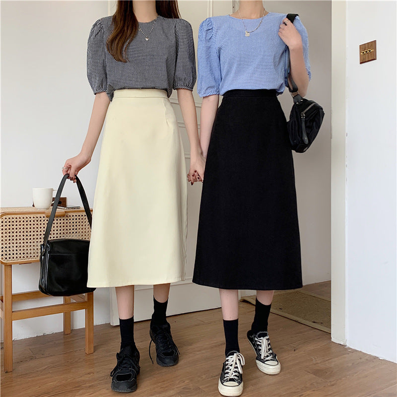 Hong Kong Style Fashion Skirt Summer New High Waist Look Taller