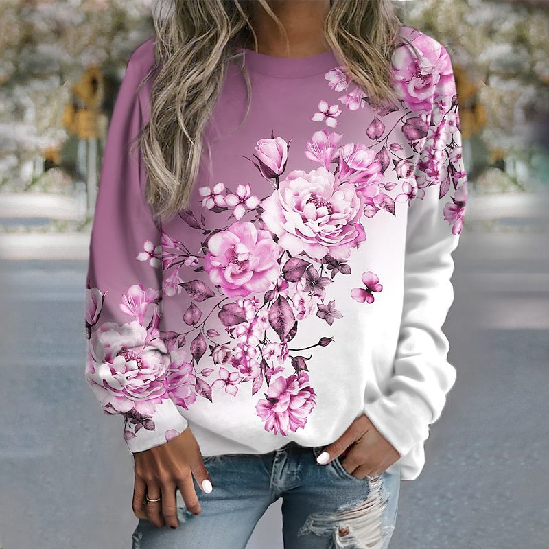 Efterår Og Vinter Kærlighed Rund Hals Langærmet Sweater Kvinder
