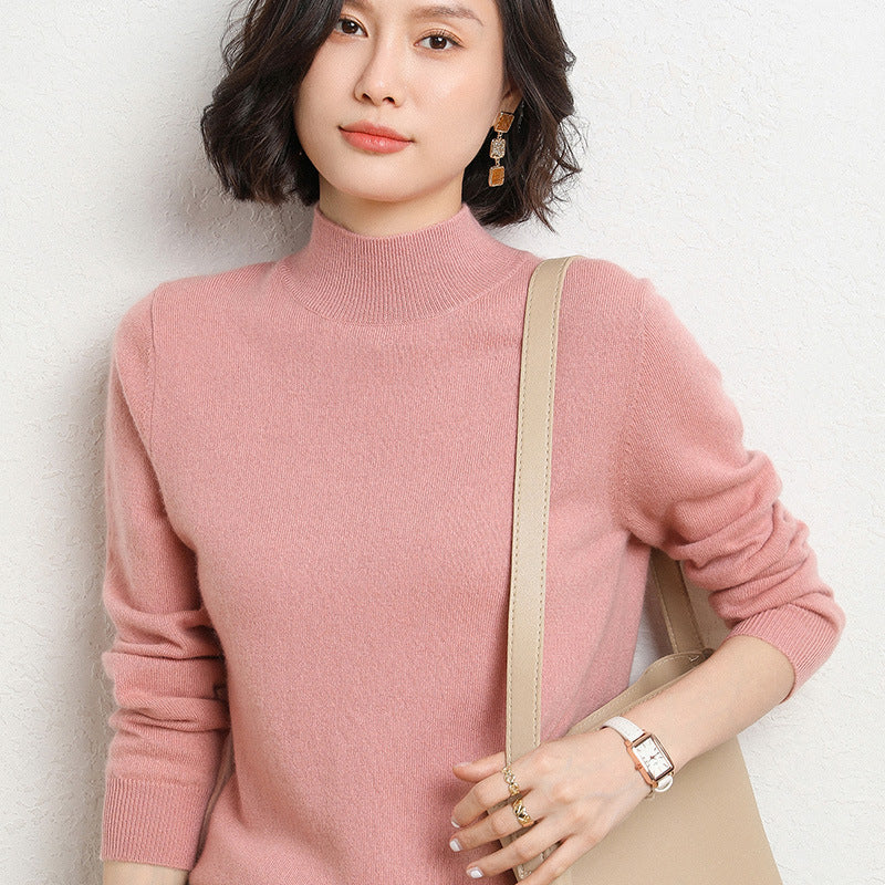 Half Turtleneck Women's Knitted Warm Bottoming Sweater