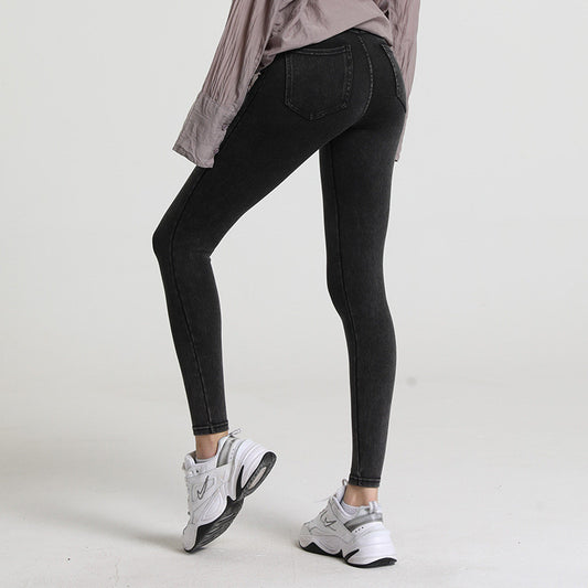 Women's Outerwear High Waist Abdominal All-match Skinny Jeans