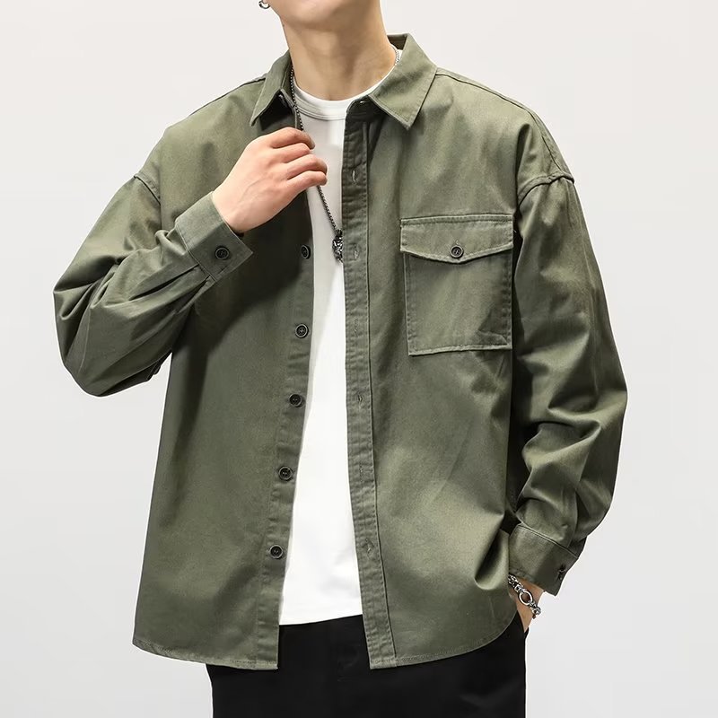Casual Langærmet Skjorte Cardigan Jakke