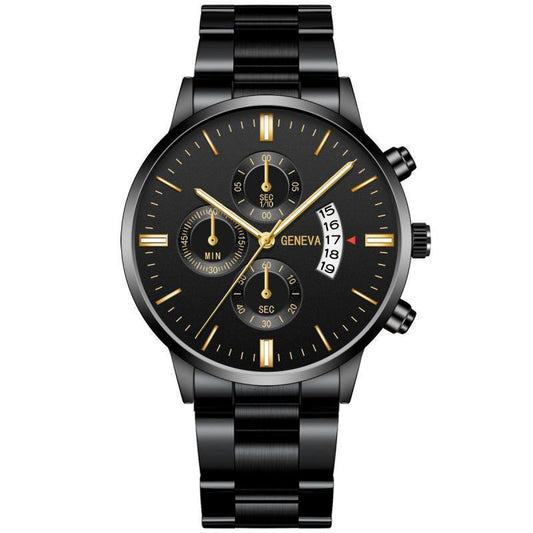 Calendar Steel Watch Men's Large Dial Quartz Watch Men's Watch