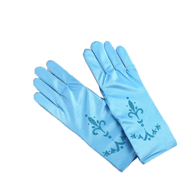 Children's Fashion Simple Printed Satin Gloves