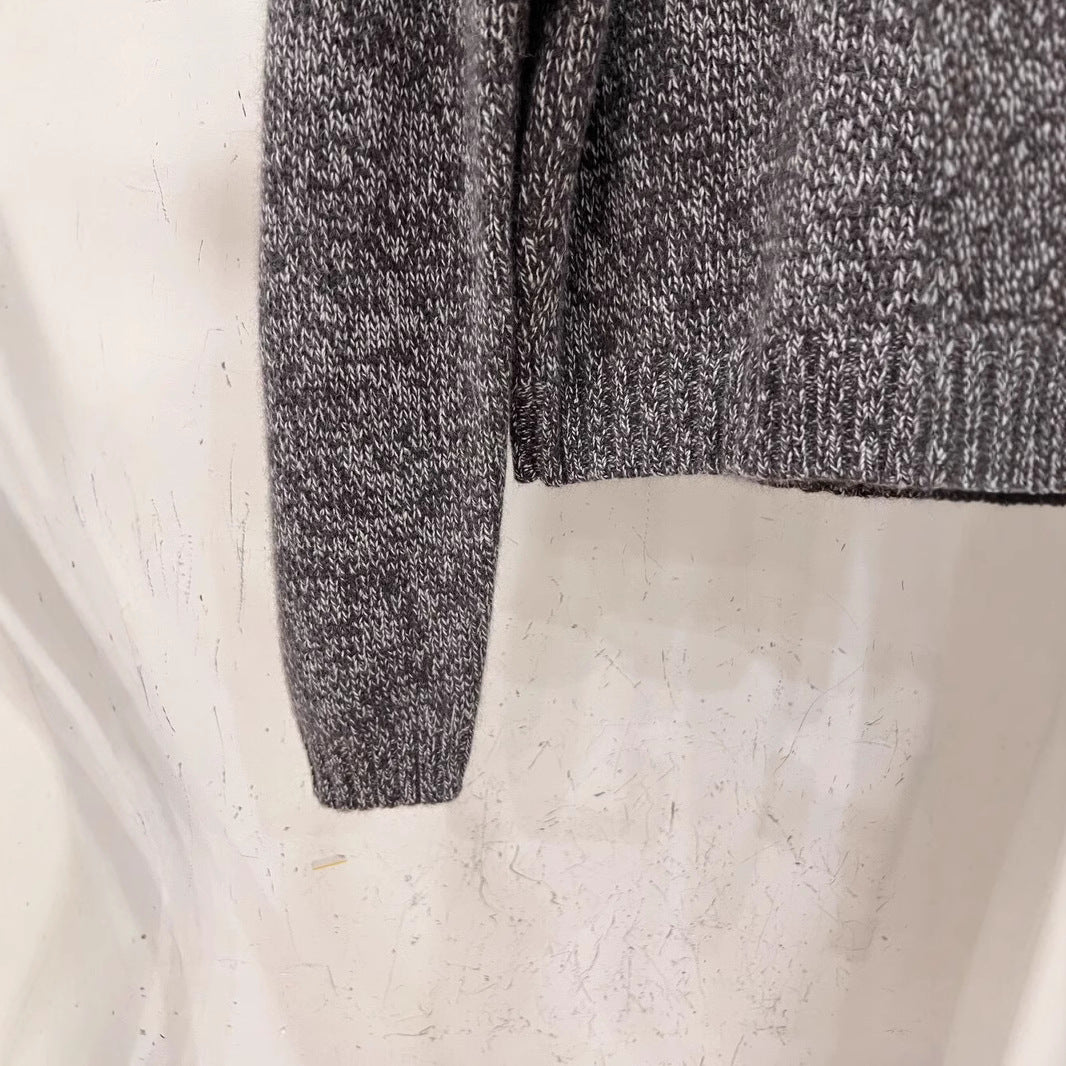 French Loose High Collar Short Section Cashmere Sweater Women