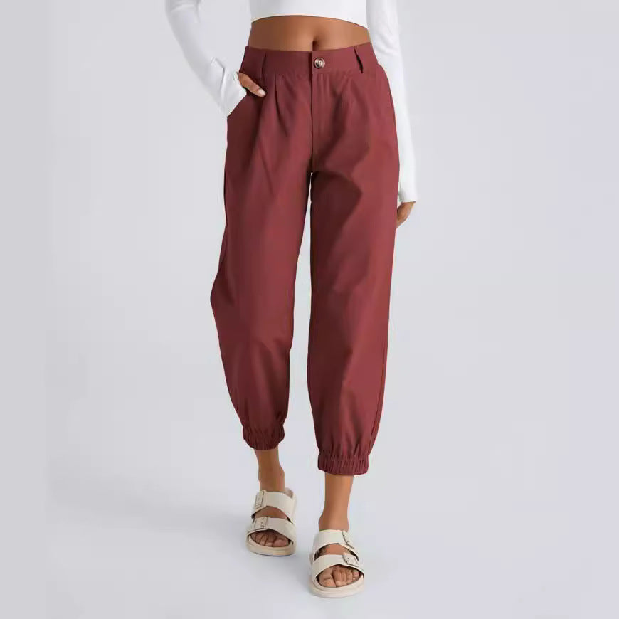 Casual Zipper Slant Pockets Casual Pants