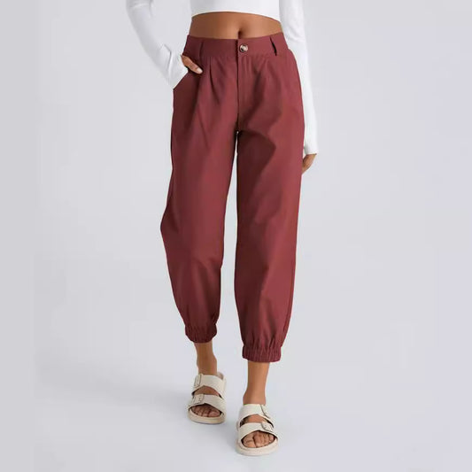 Casual Zipper Slant Pockets Casual Pants