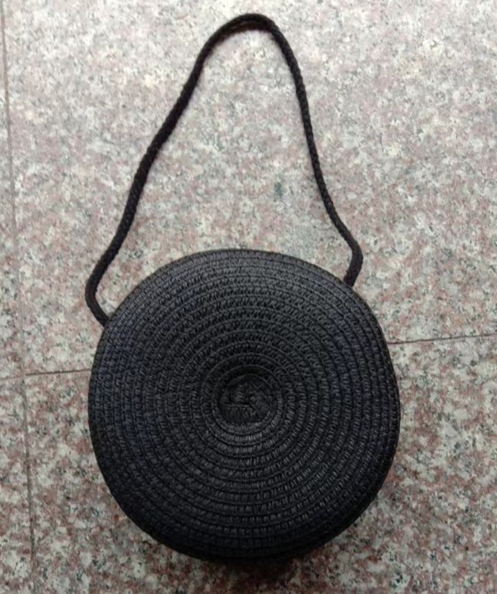 Solid Color Straw Phone Bag For Women