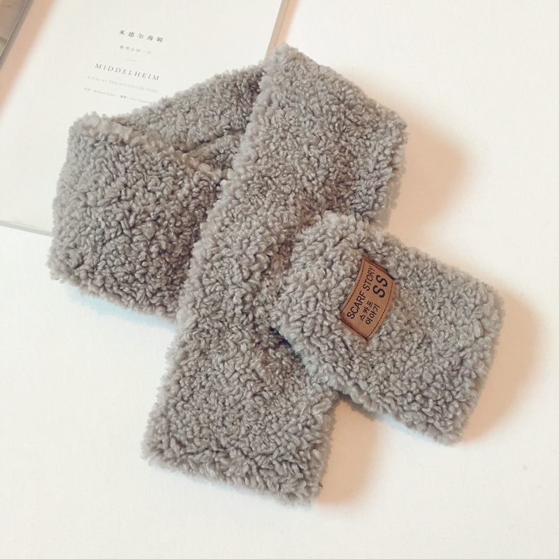 Faux Lamb Wool Warm Student Scarf