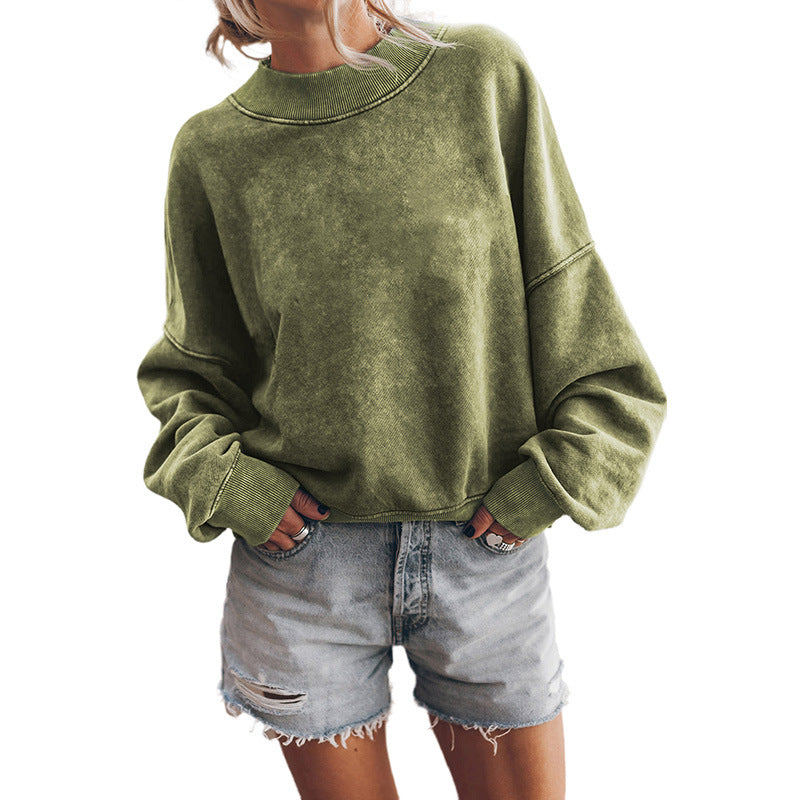 Autumn Crew Neck Solid Color European And American Leisure Loose Sweater