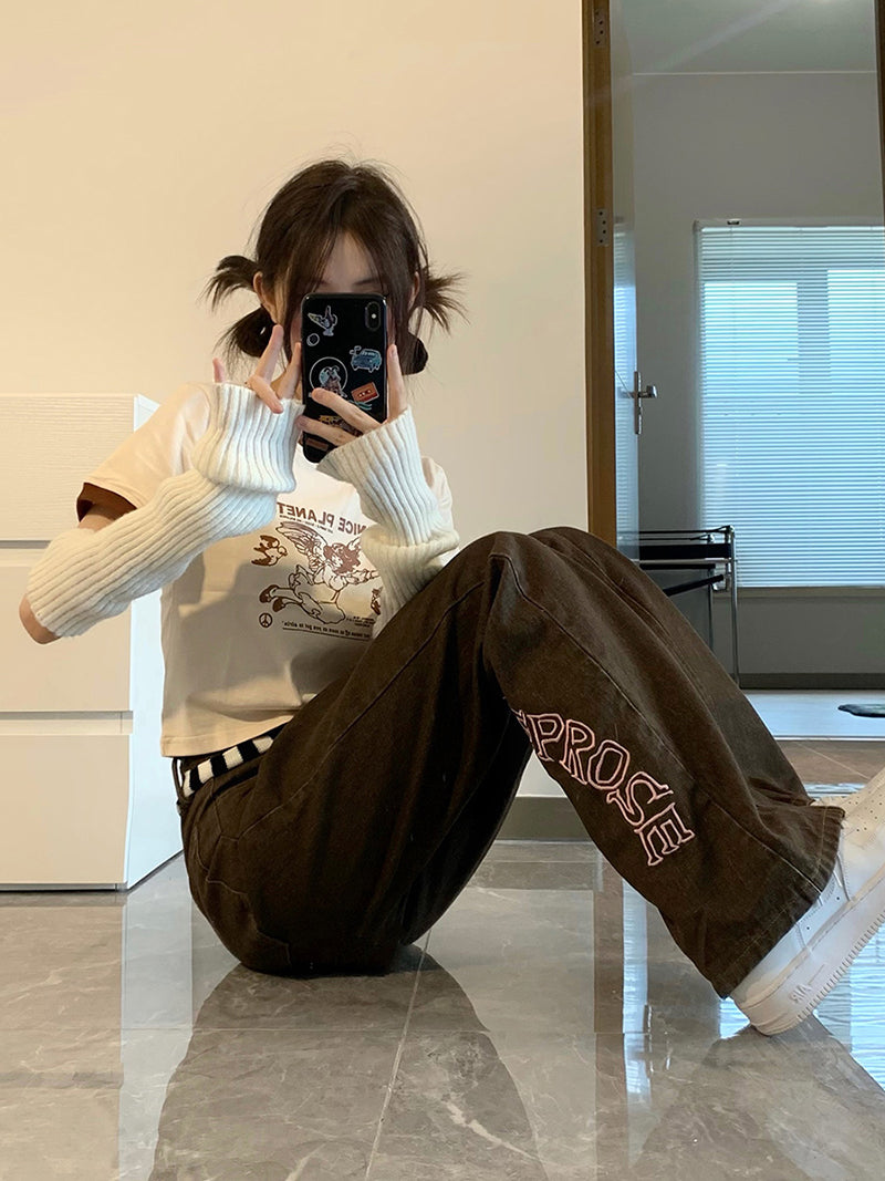 Women's Hollow-out Thin High-waist Star Jeans