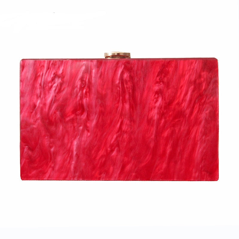 Ny stil pung Én skulder messenger taske Mode dame rød perlemor akryl taske banket clutch