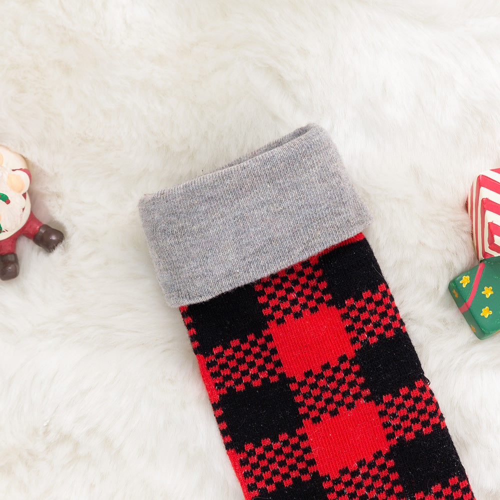 Mother Baby Parent-child Christmas Jacquard Short Stockings