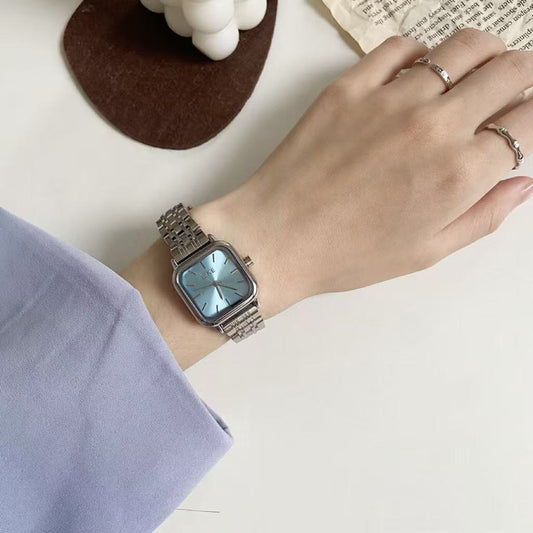 Firkantet Stålbælte Luksus Quartz Ur Til Kvinder