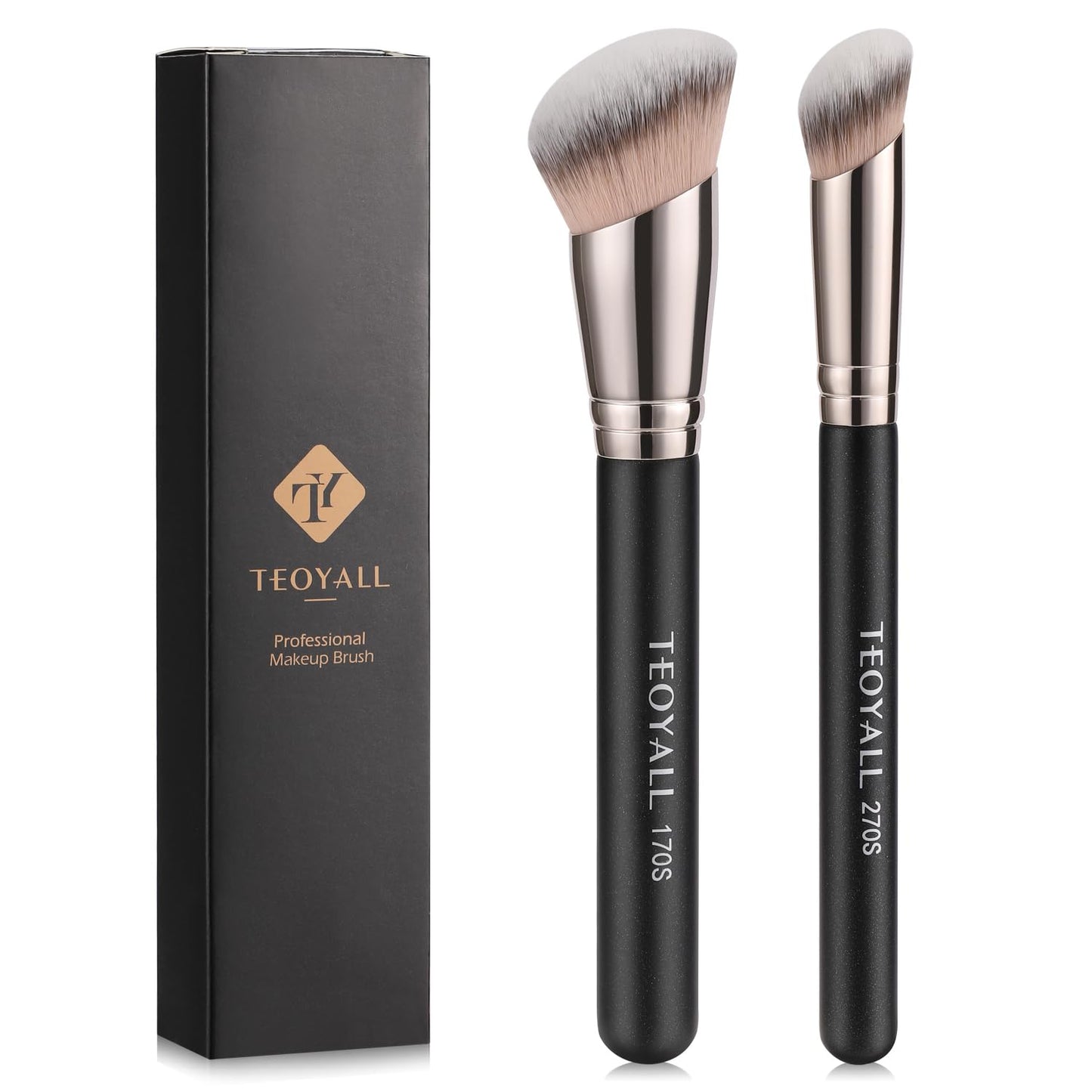 Foundation Kontur Conceal Pinsel Set, 3PCS Angewinkelte Synthetische Kabuki Pinsel Zum Mischen, Festlegen Und Auftragen Von Flüssigen, Cremes Und Puder-Kosmetika
