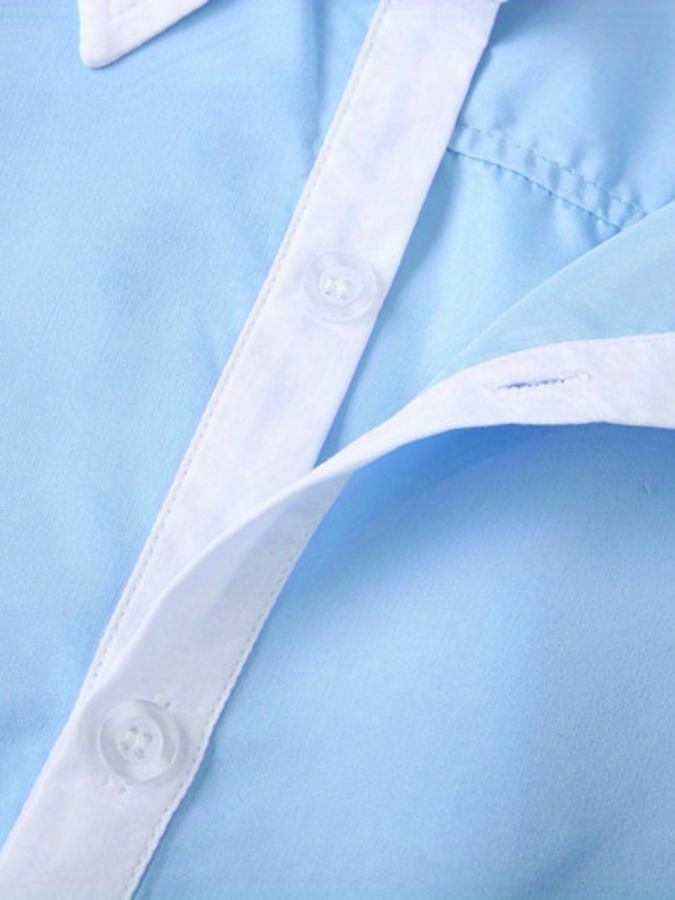 Stylish Business Shirt For Teenagers And A Long-sleeved Shirt With Contrasting Colors