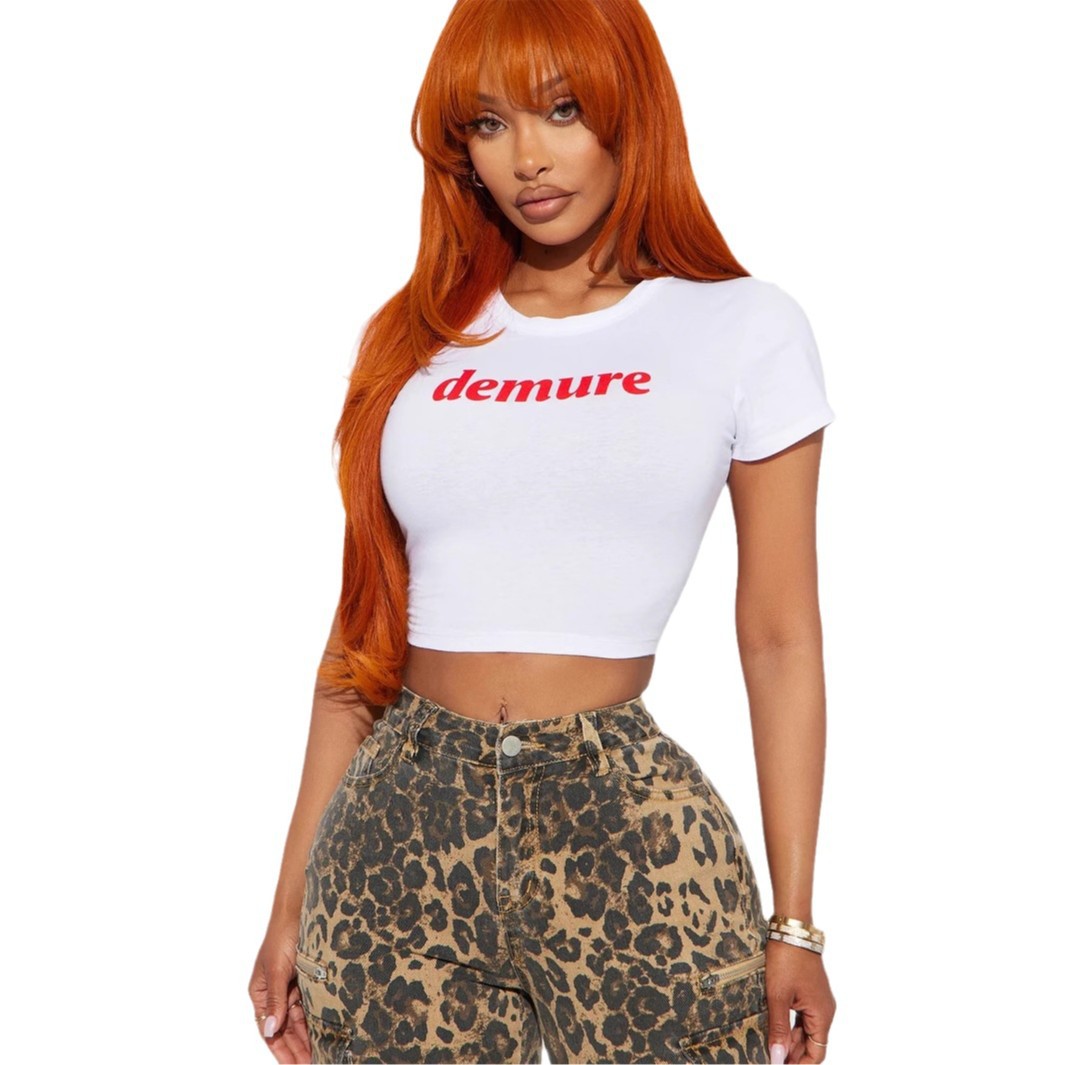 Rundhalset maven-bar Cropped T-shirt Kortærmet