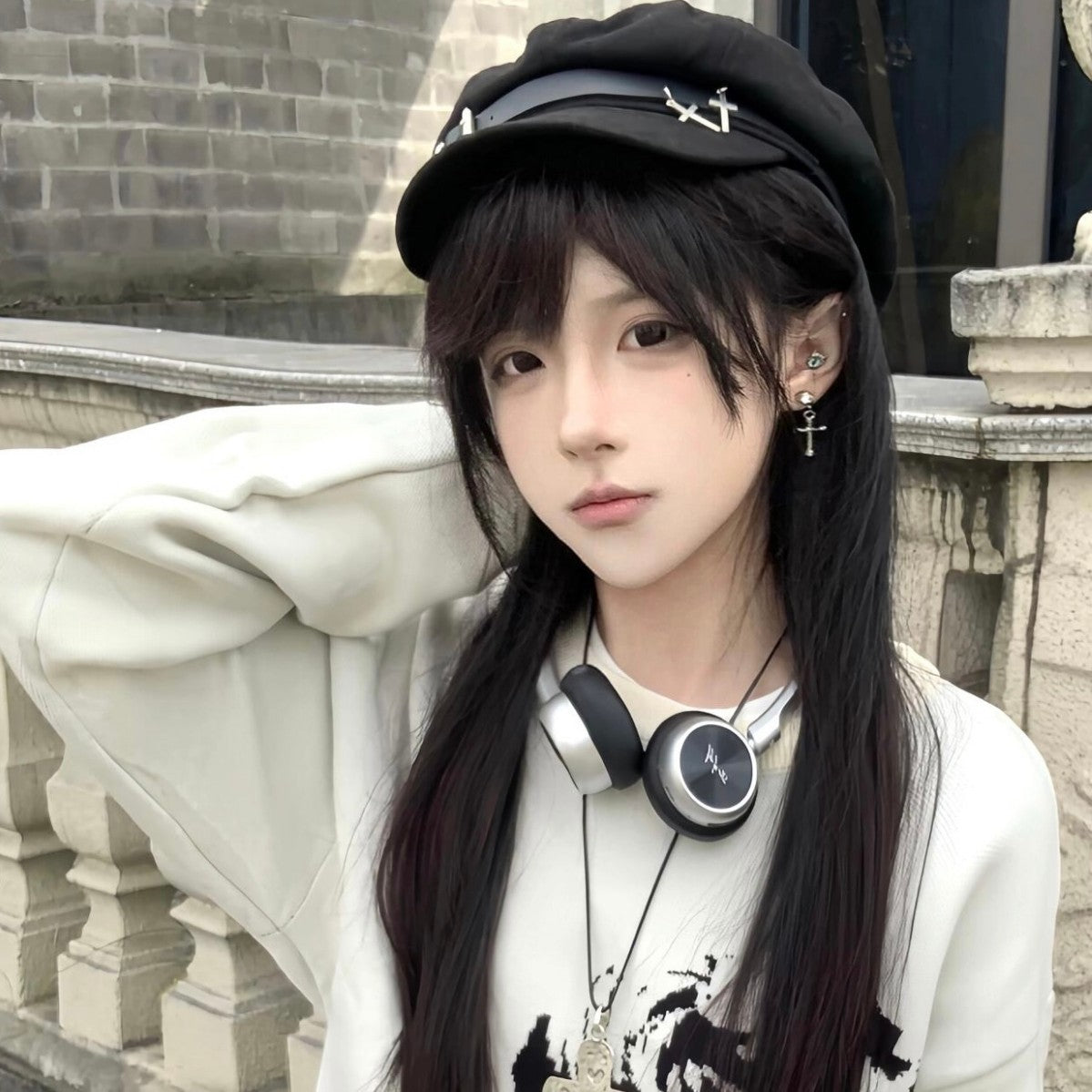 Korean Y2g Sub-culture Cute Cross Beret