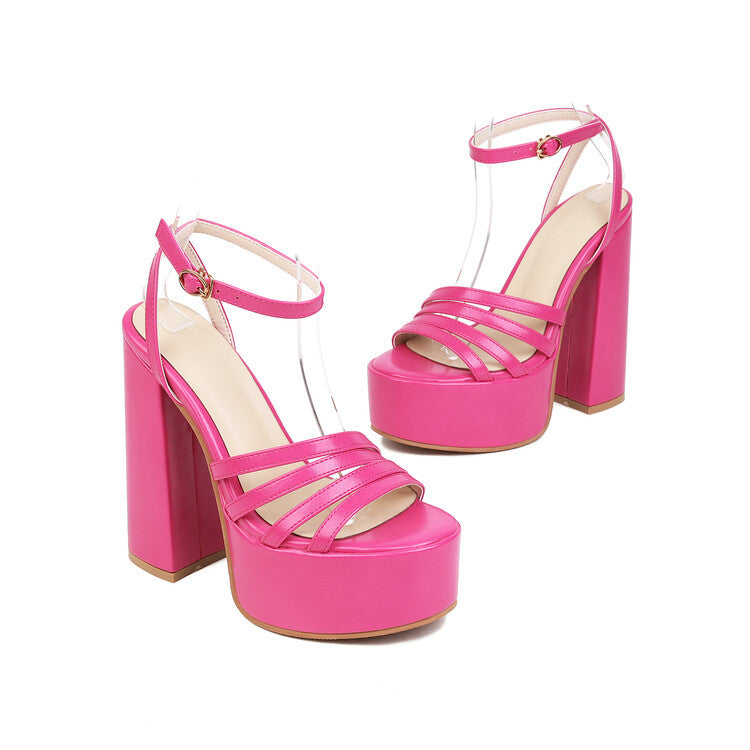 Women's Summer Plus Size Chunky Heel Sandals
