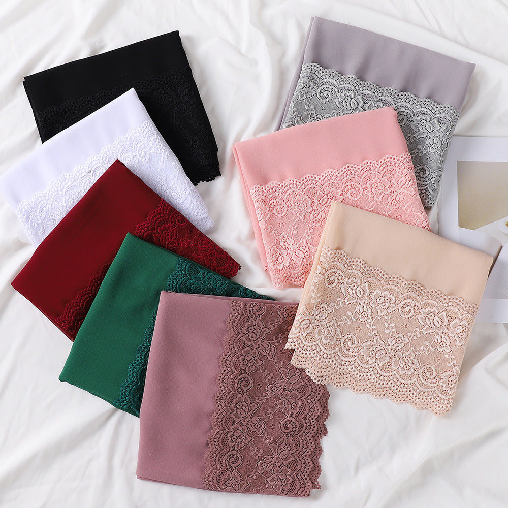 Pearl Chiffon Lace Women's Toe-covered Scarf