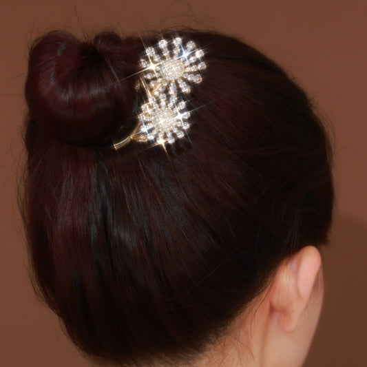 Exquisite Flower Zirconium Curling Hair Alloy Crystal Ornament