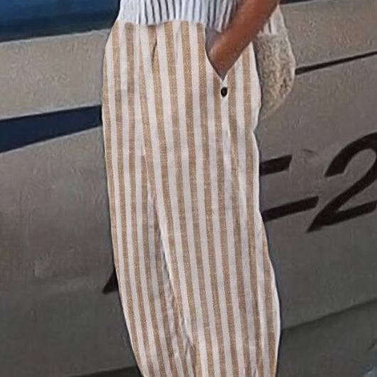Women's Printed Fashion Graffiti Loose Pockets Casual Straight Trousers