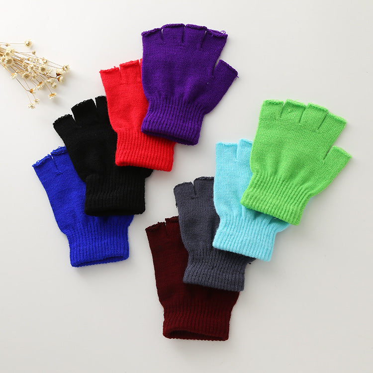 Solid Color Magic Gloves Warm Dew Finger Plush