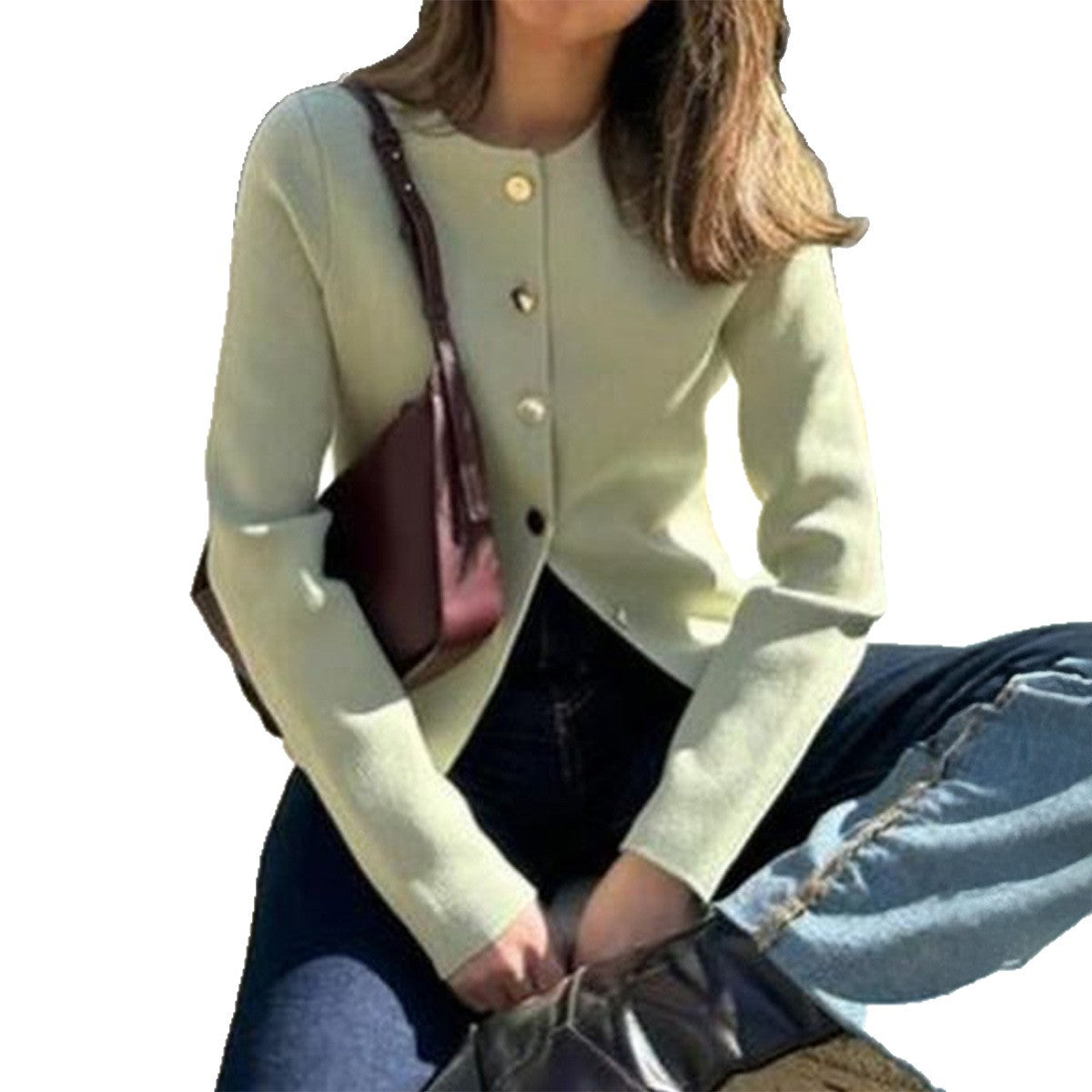 Fritid Minimalistisk Langærmet Skjorte med Knapper
