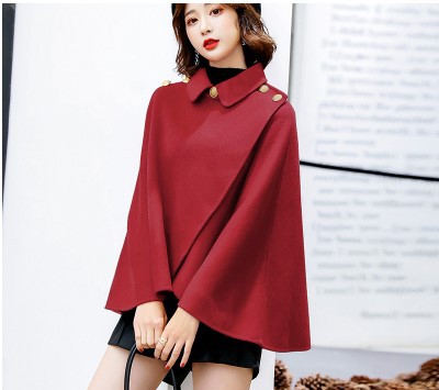 Cape Coat Short Size Woolen Dragon And Phoenix Wool
