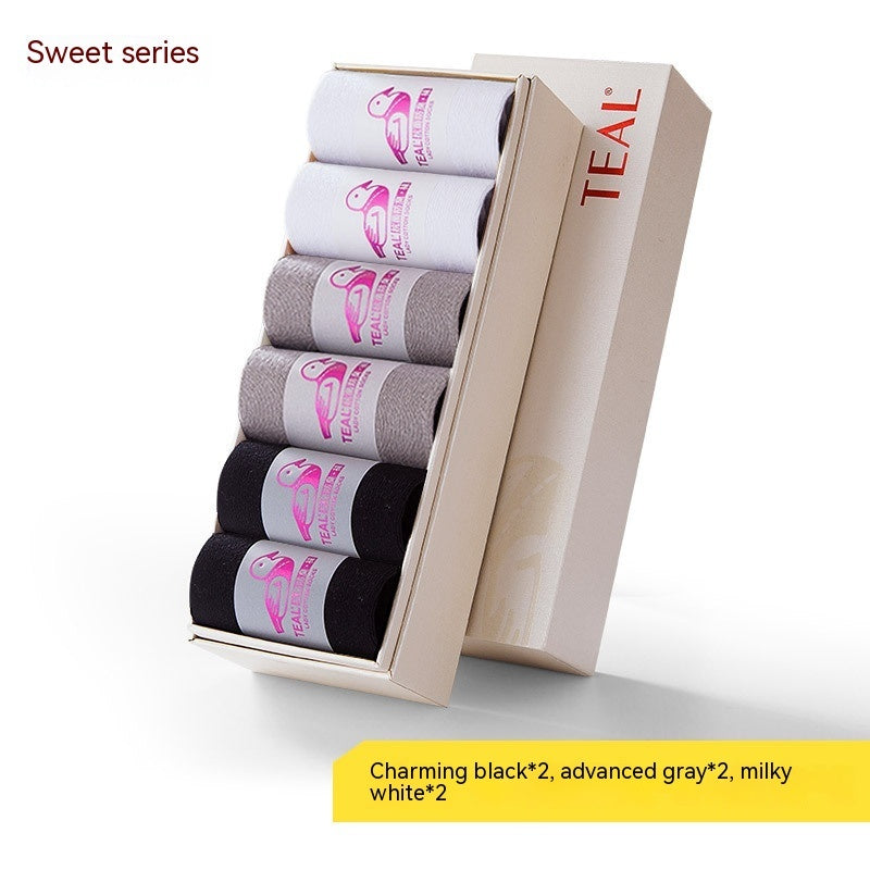 Antibacterial Deodorant Thread Socks Boneless Stitched Candy Solid Color