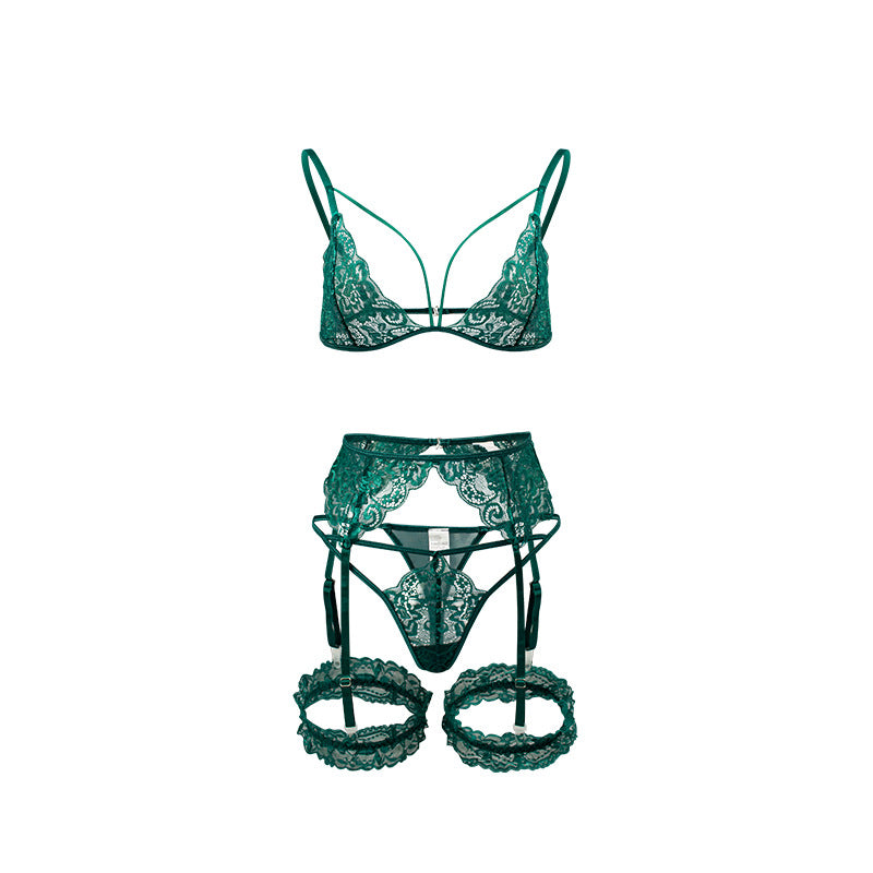 Lace Embroidery Sexy Underwear T-back Suit