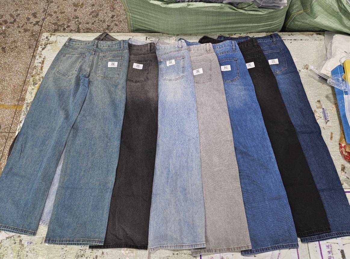Women's American-style Retro Low Waist Straight Jeans