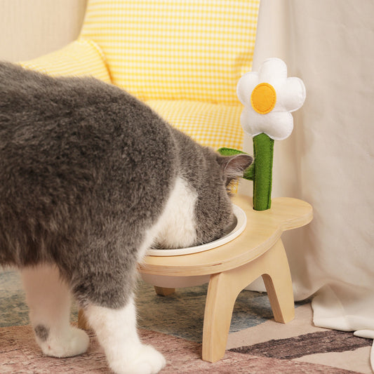 Dining Bowl Pet High Foot Cat Oblique Mouth Food Holder Care Neck