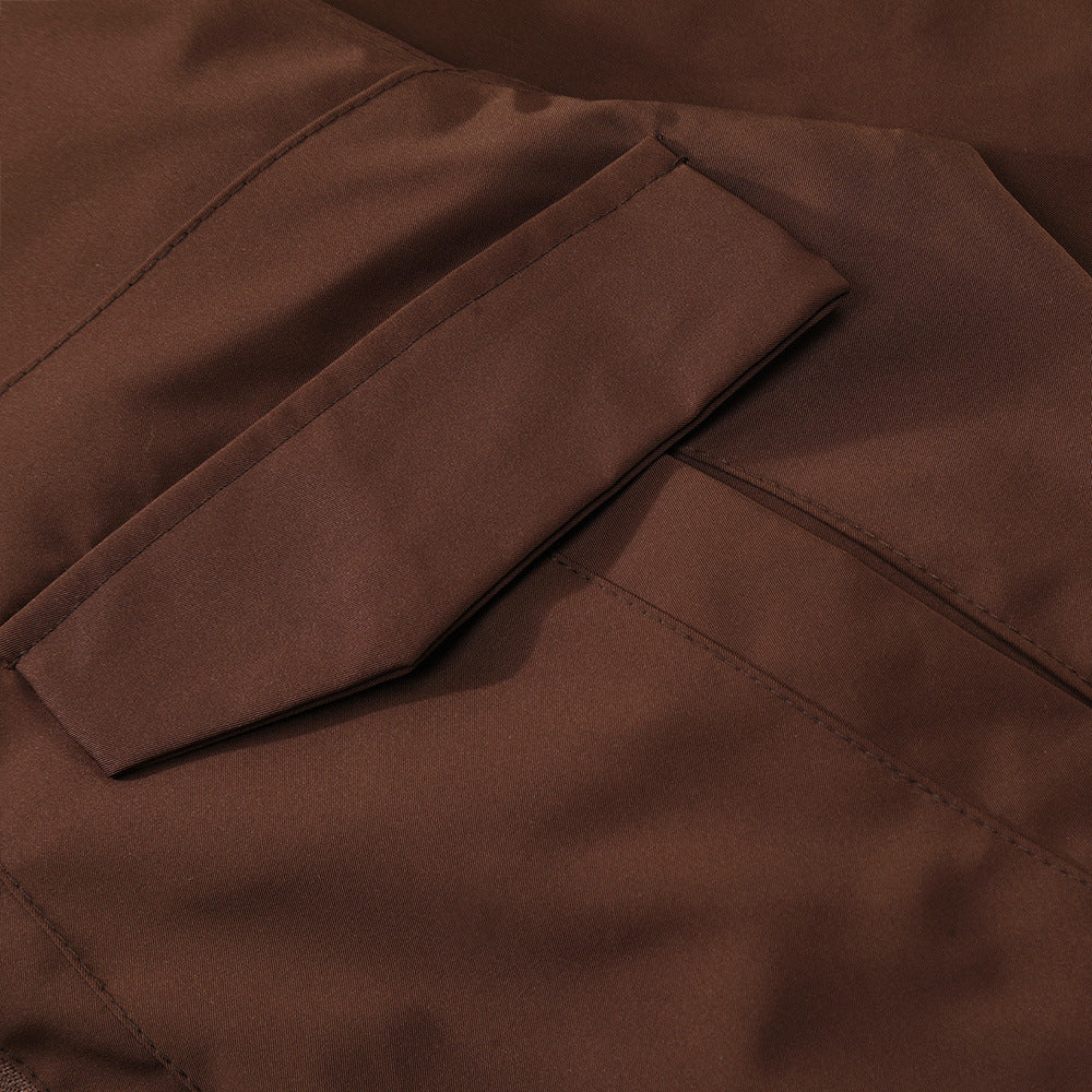 Loose Casual American Street Solid Color Long Sleeve Pilot Coat